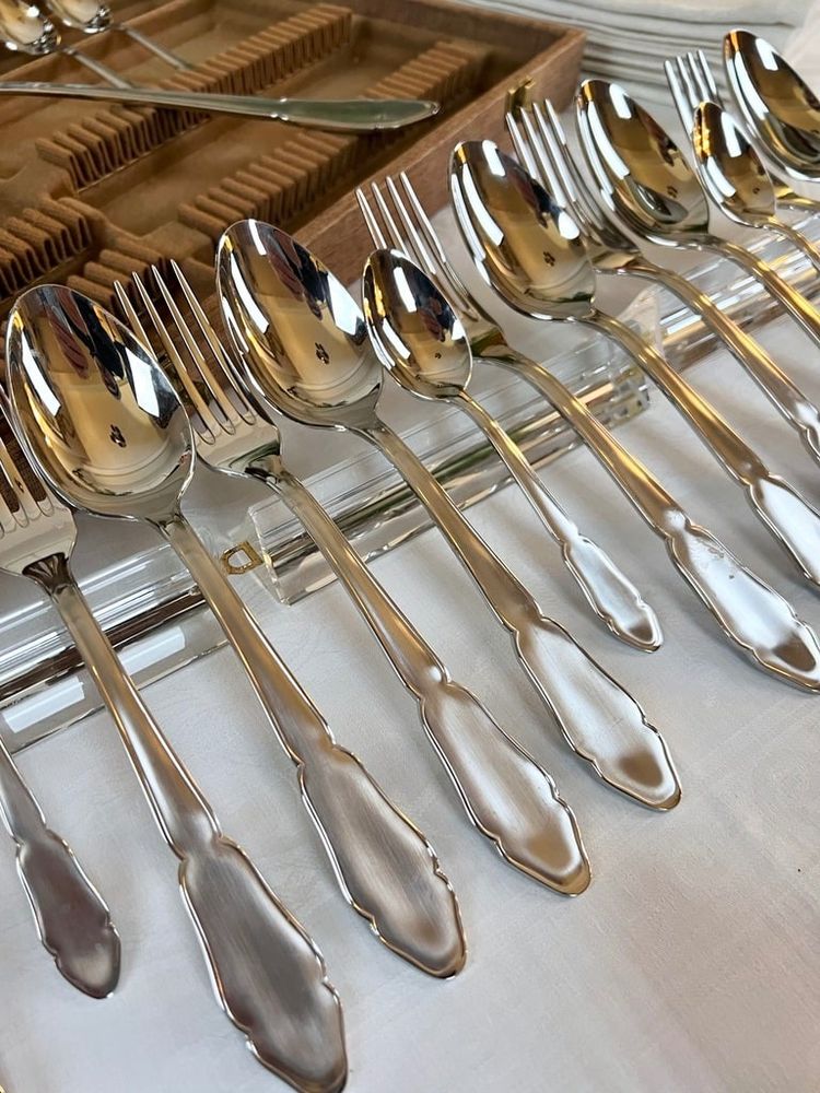 12 Piece Stainless Steel Cutlery Tray - Set