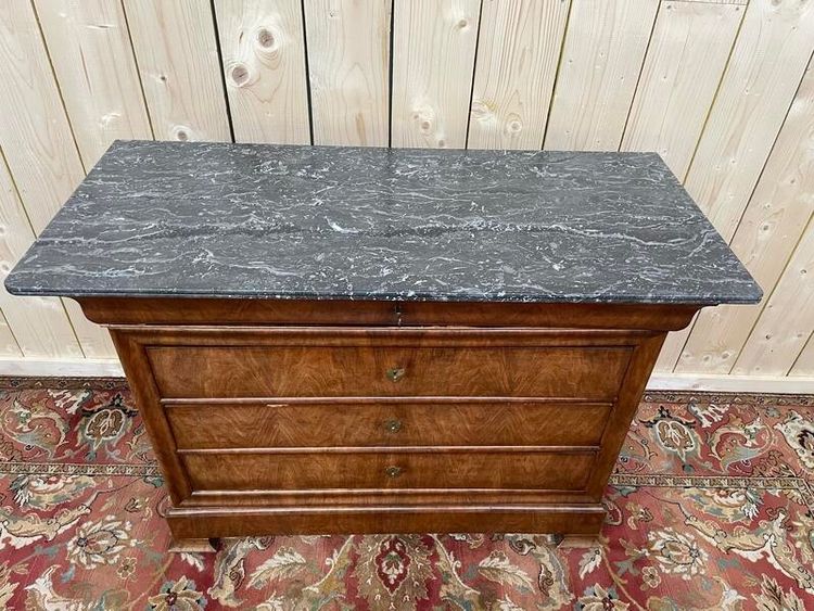 ERA LOUIS PHILIPPE in mogano chiaro e marmo grigio