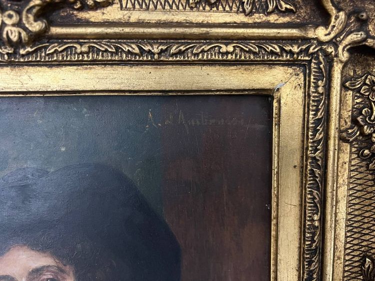 Paire De Portraits Masculins – A. D’ambrossi – Huile Sur Panneau – époque XIXe