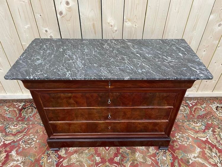 Commode Louis Philippe acajou et marbre 