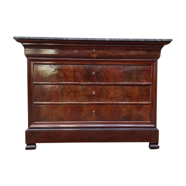 Commode Louis Philippe acajou et marbre 
