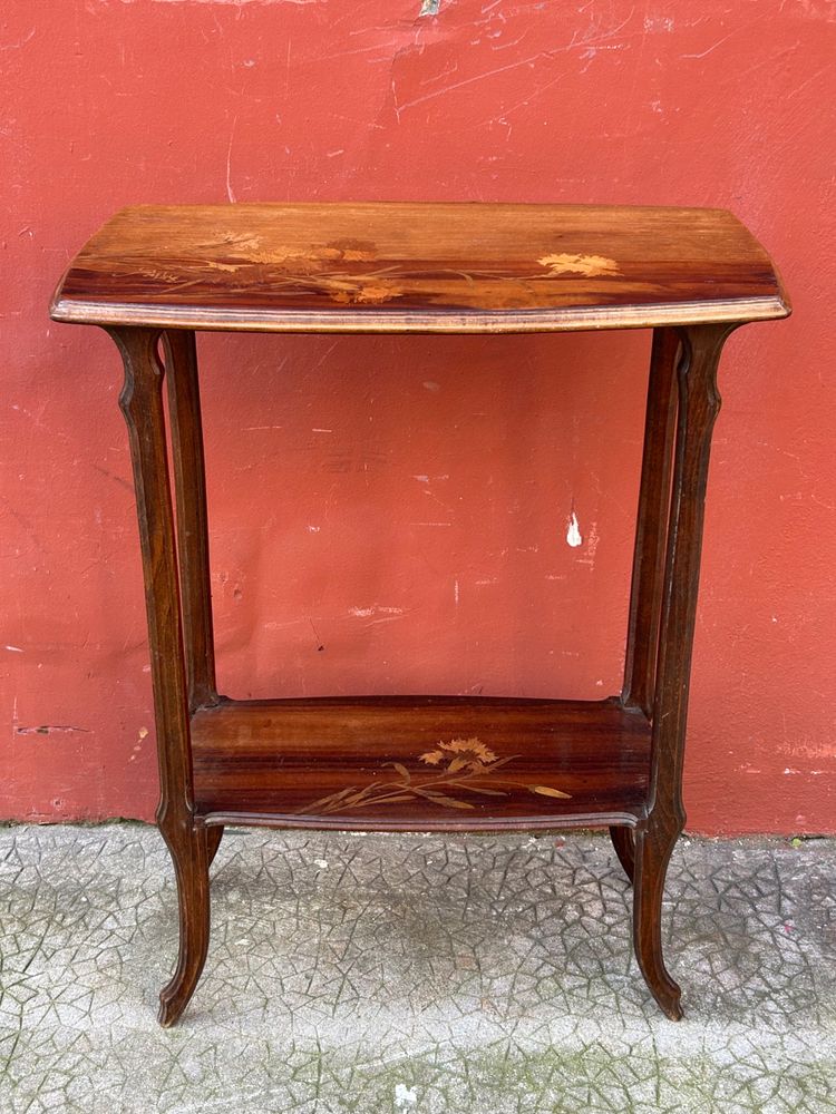 émile Galle ( 1846-1904) Petite Table D’appoint En Marqueterie Art Nouveau école De Nancy 1900
