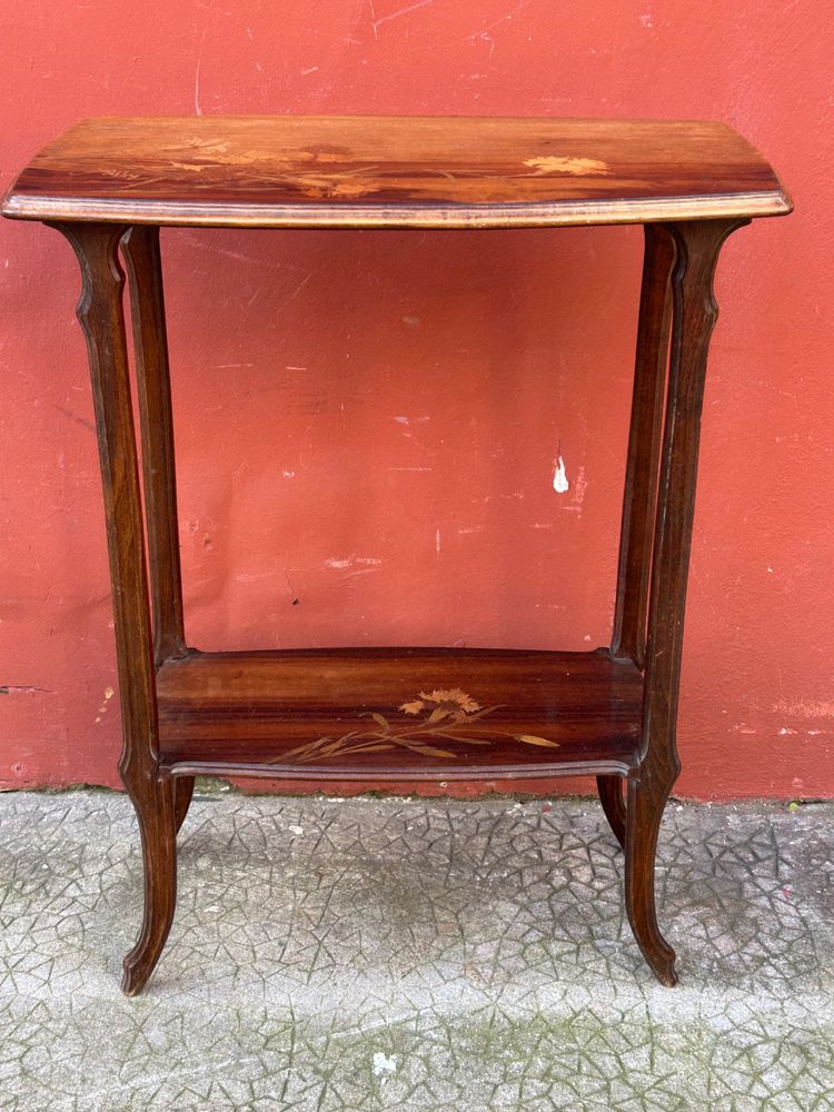 émile Galle ( 1846-1904) Petite Table D’appoint En Marqueterie Art Nouveau école De Nancy 1900