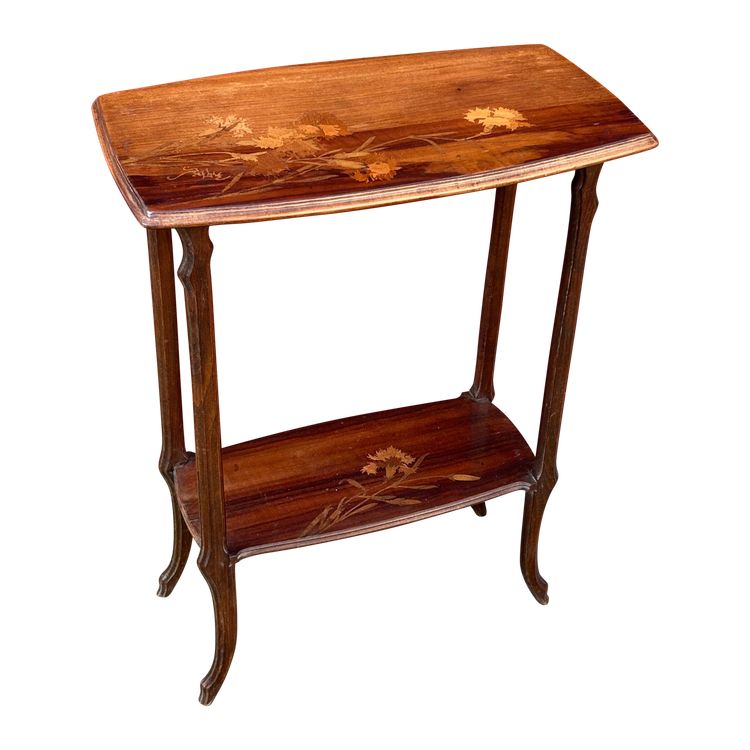 émile Galle ( 1846-1904) Petite Table D’appoint En Marqueterie Art Nouveau école De Nancy 1900