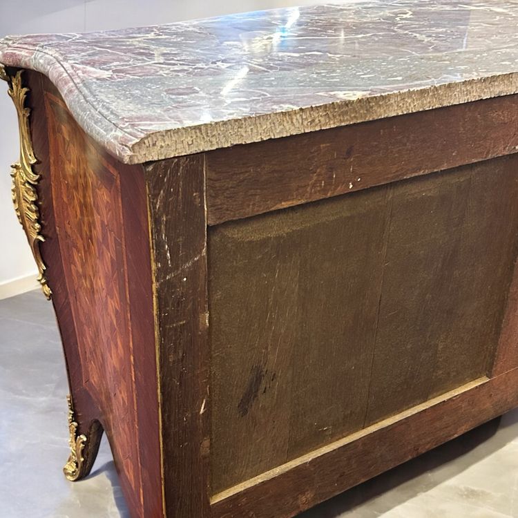Importante Commode Tombeau En Marqueterie Estampillée De Hansen Hubert époque Louis XV XVIIIème