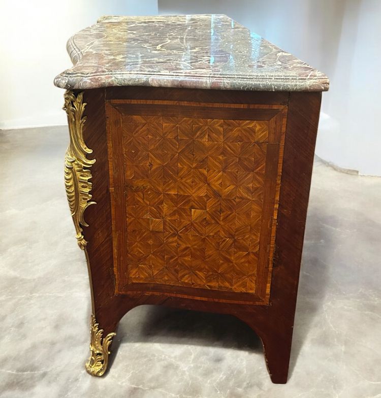 Importante Commode Tombeau En Marqueterie Estampillée De Hansen Hubert époque Louis XV XVIIIème