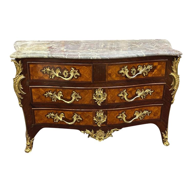 Importante Commode Tombeau En Marqueterie Estampillée De Hansen Hubert époque Louis XV XVIIIème
