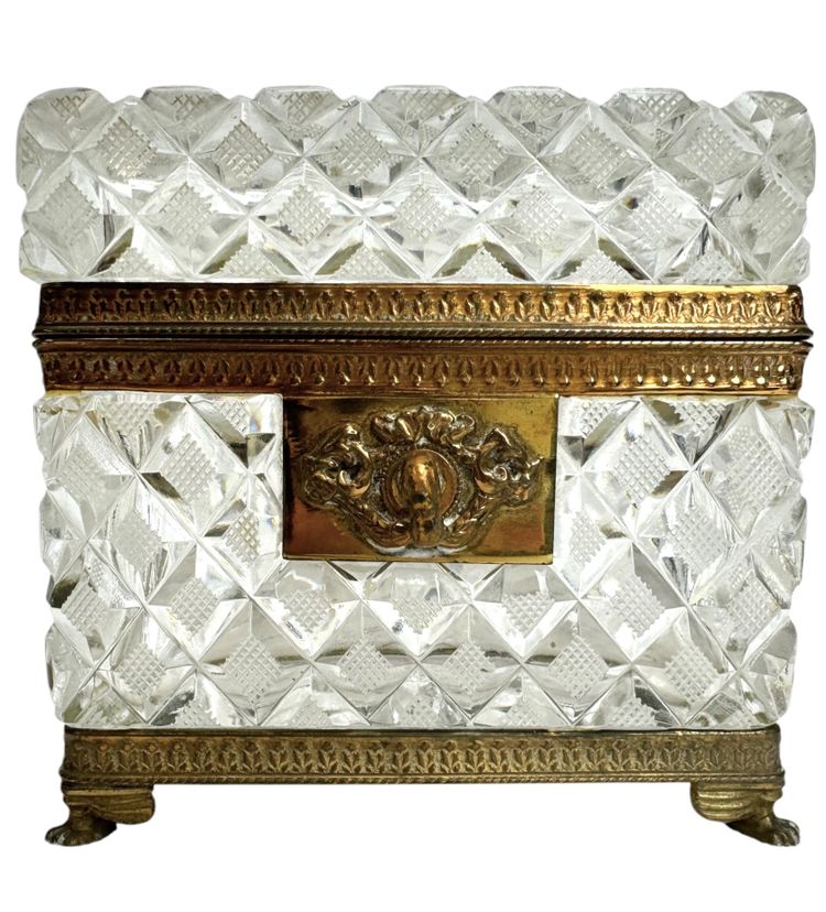 Le Creusot - Crystal and gilded bronze box
