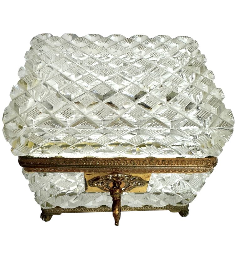 Le Creusot - Crystal and gilded bronze box