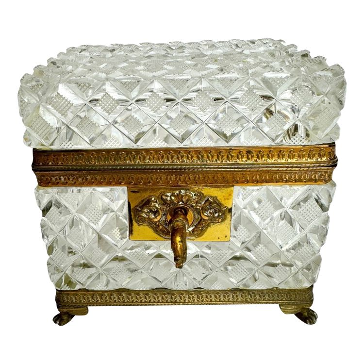 Le Creusot - Crystal and gilded bronze box
