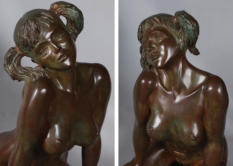 Bronzo del XX secolo, di Nacera KAINOU, nudo femminile