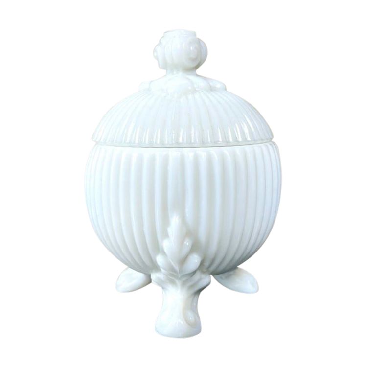 Barattolo per caramelle Drageoir Scatola opalina bianca - Decorazione