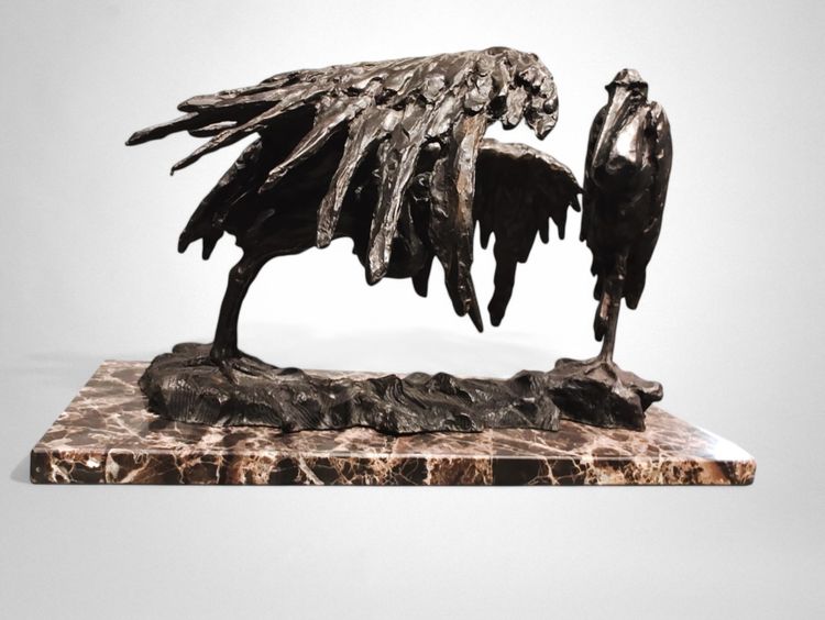 Guido Righetti Bronzo Due marabutti africani (1914)