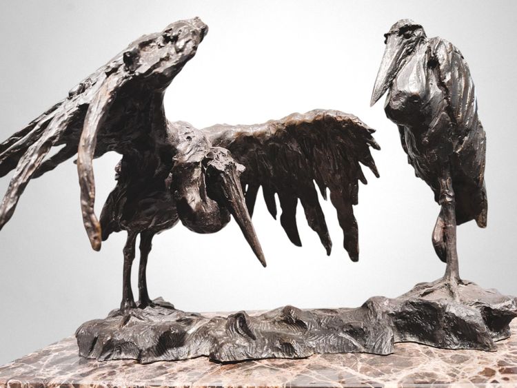 Guido Righetti Bronzo Due marabutti africani (1914)