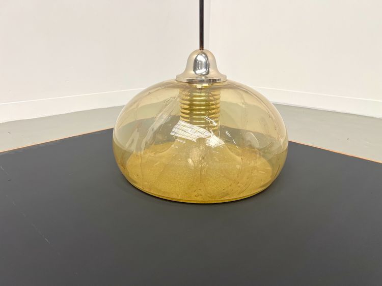 Blown glass paste pendant light, 1970s