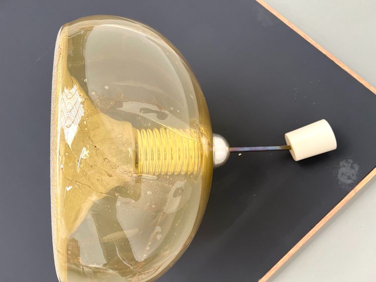 Blown glass paste pendant light, 1970s