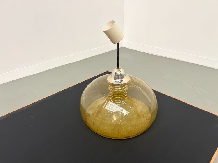 Blown glass paste pendant light, 1970s