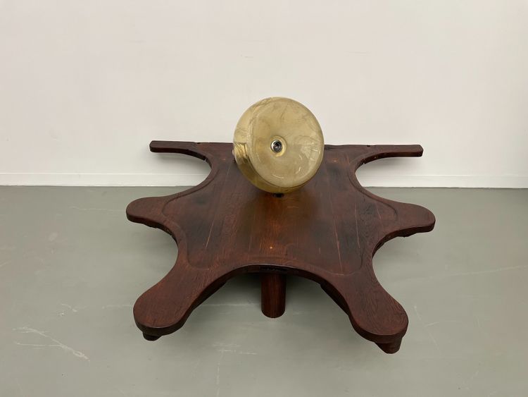 Blown glass paste pendant light, 1970s
