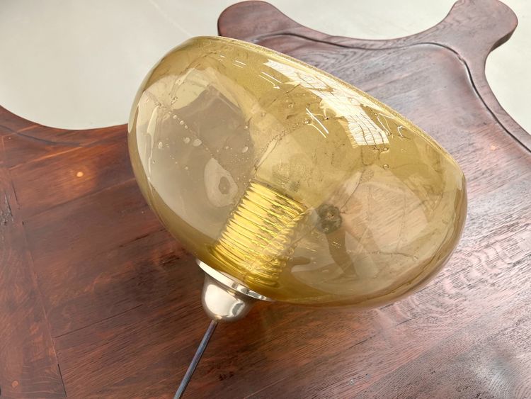 Blown glass paste pendant light, 1970s