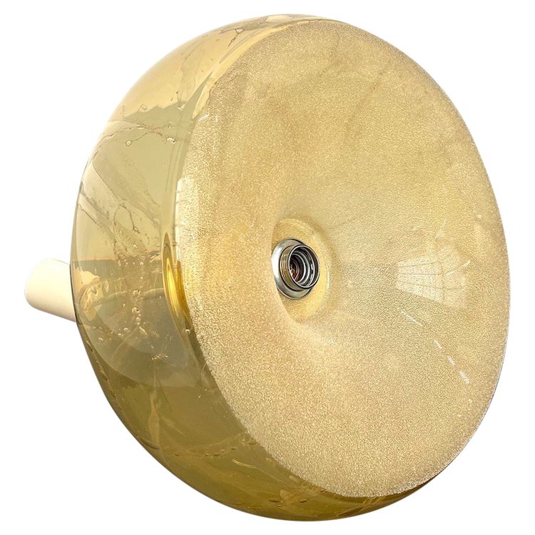 Blown glass paste pendant light, 1970s