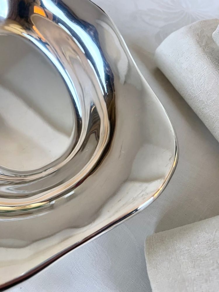 Bread Basket In Silver Plated Metal - Pièce De Forme Christofle Marked - 20th Century
