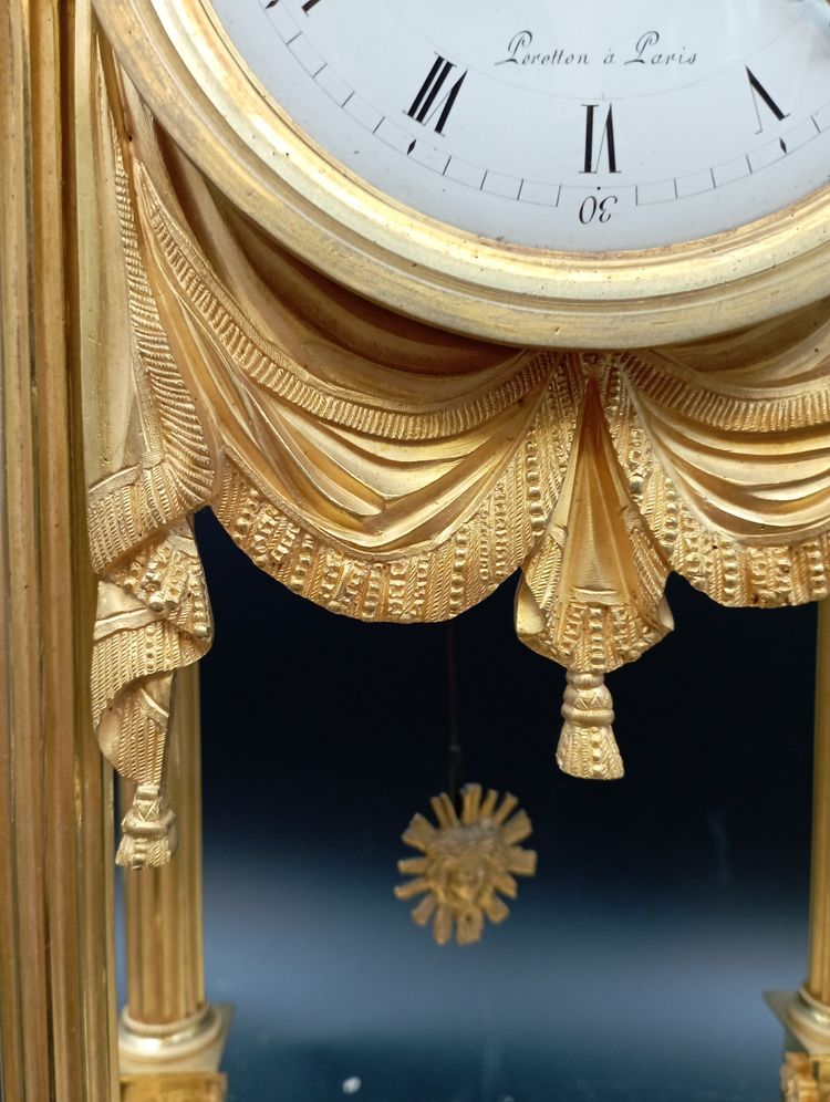 Louis XVI period portico clock