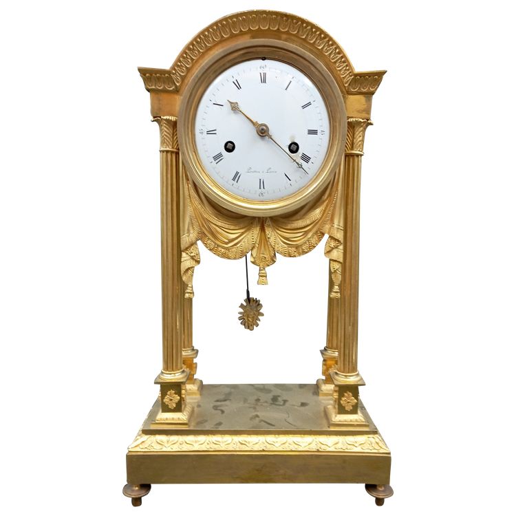 Louis XVI period portico clock
