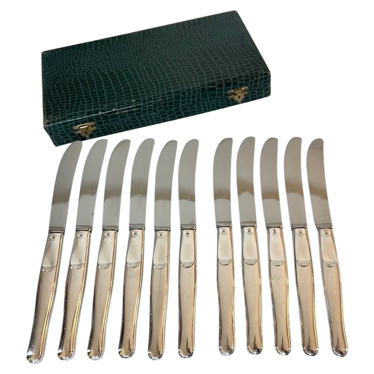 Couteaux De Table En Métal Argenté - Blades Inox - Vintage