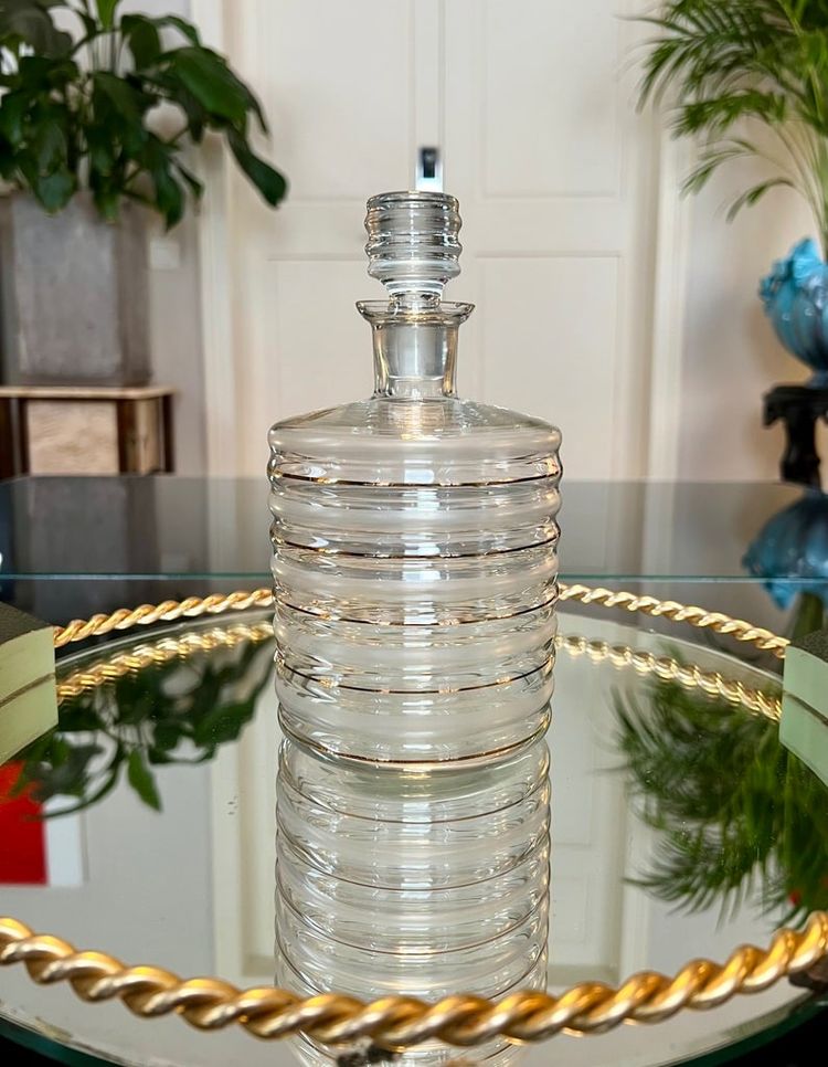 Caraffa da bar - Bouteille En Verre - Filets d'Or Fin - Art Déco