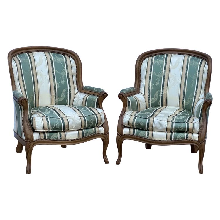 Pair of modern bergere chairs