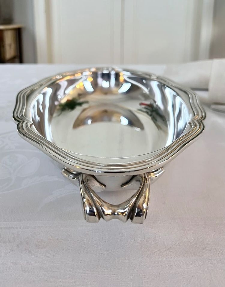 Légumier Plat De Service En Métal Argenté - Vintage Shaped Piece