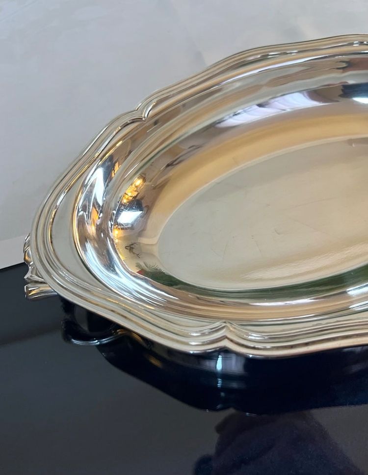 Légumier Plat De Service En Métal Argenté - Vintage Shaped Piece