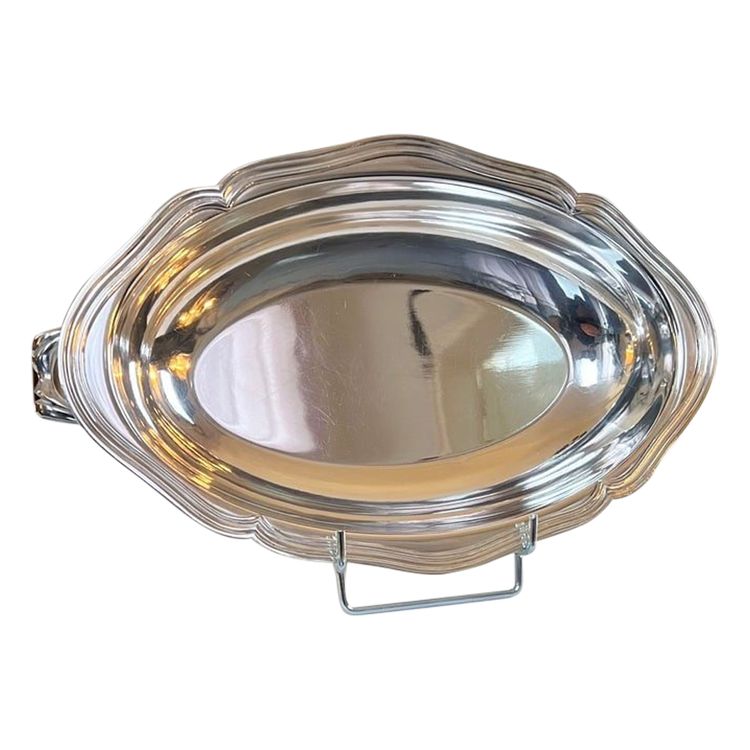 Légumier Plat De Service En Métal Argenté - Vintage Shaped Piece