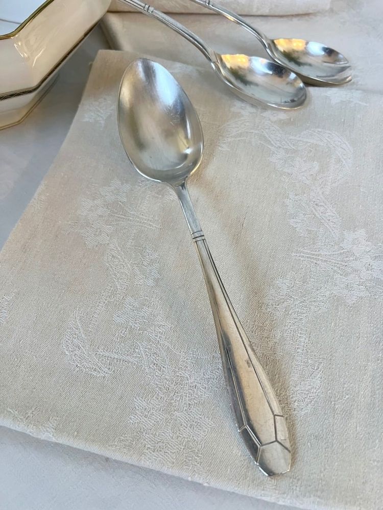 Silver Plated Salad Service Cutlery - Art Deco