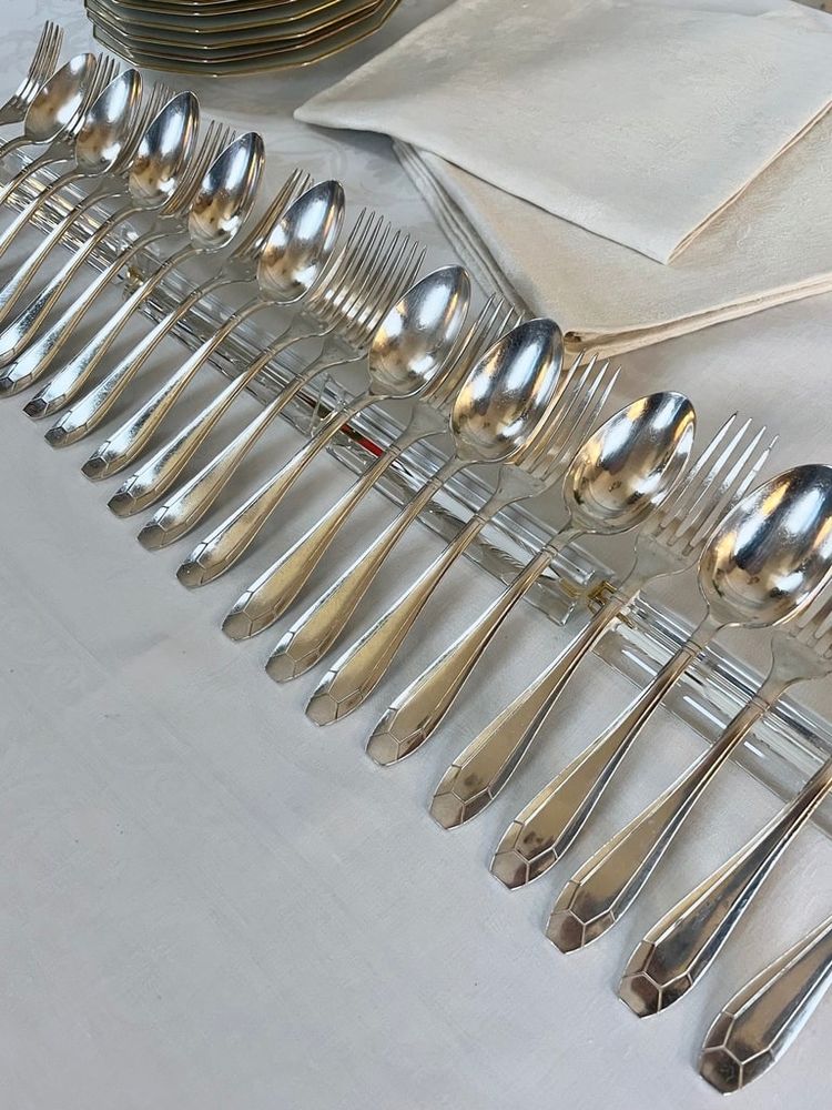 Silver Plated Entremets Cutlery - Art Deco - Forks Spoons