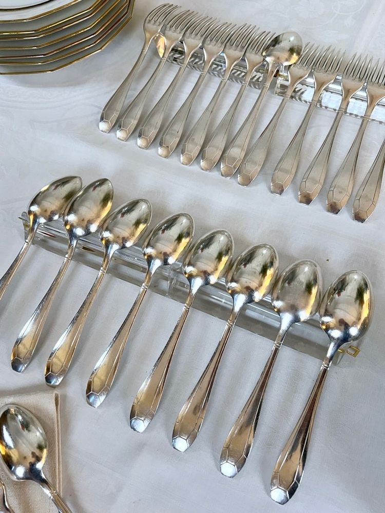 Silver Plated Entremets Cutlery - Art Deco - Forks Spoons