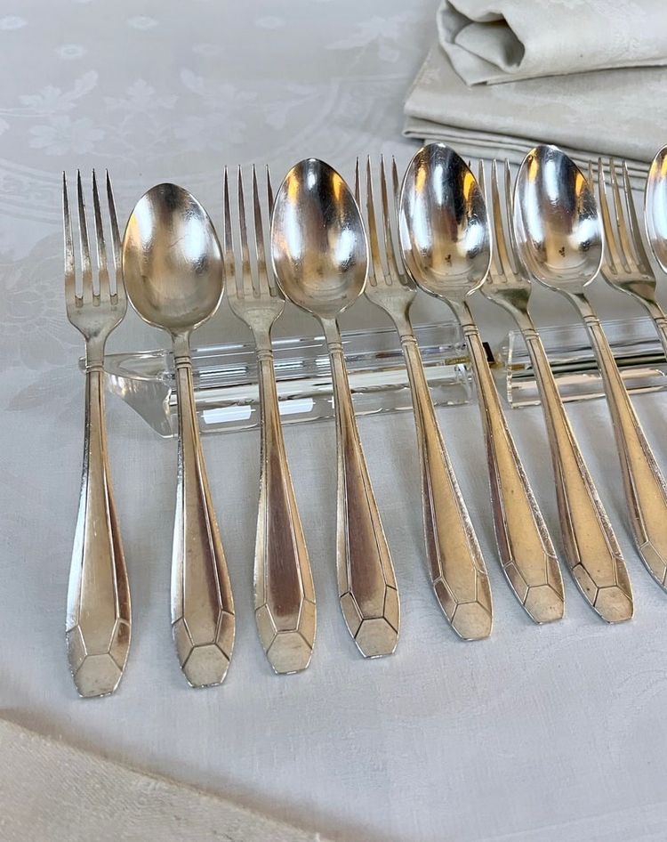 Silver Plated Entremets Cutlery - Art Deco - Forks Spoons