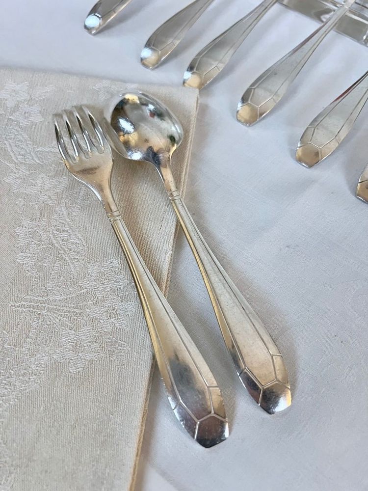 Silver Plated Entremets Cutlery - Art Deco - Forks Spoons