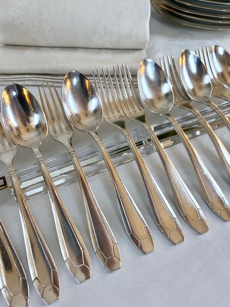 Silver Plated Entremets Cutlery - Art Deco - Forks Spoons