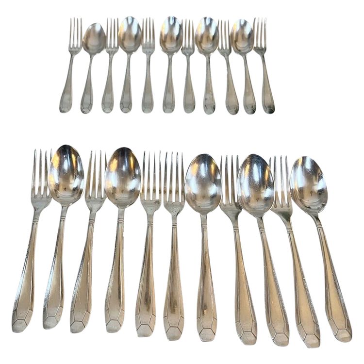 Silver Plated Entremets Cutlery - Art Deco - Forks Spoons