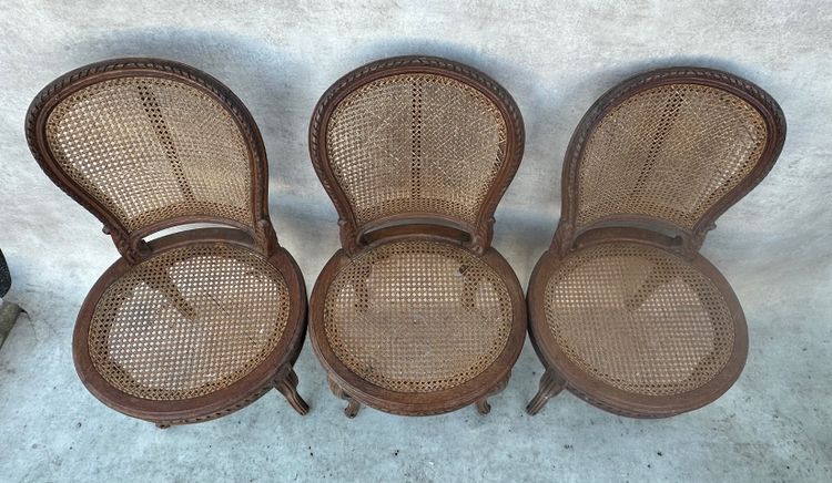 Coppia di sedie + 4 con canne danneggiate