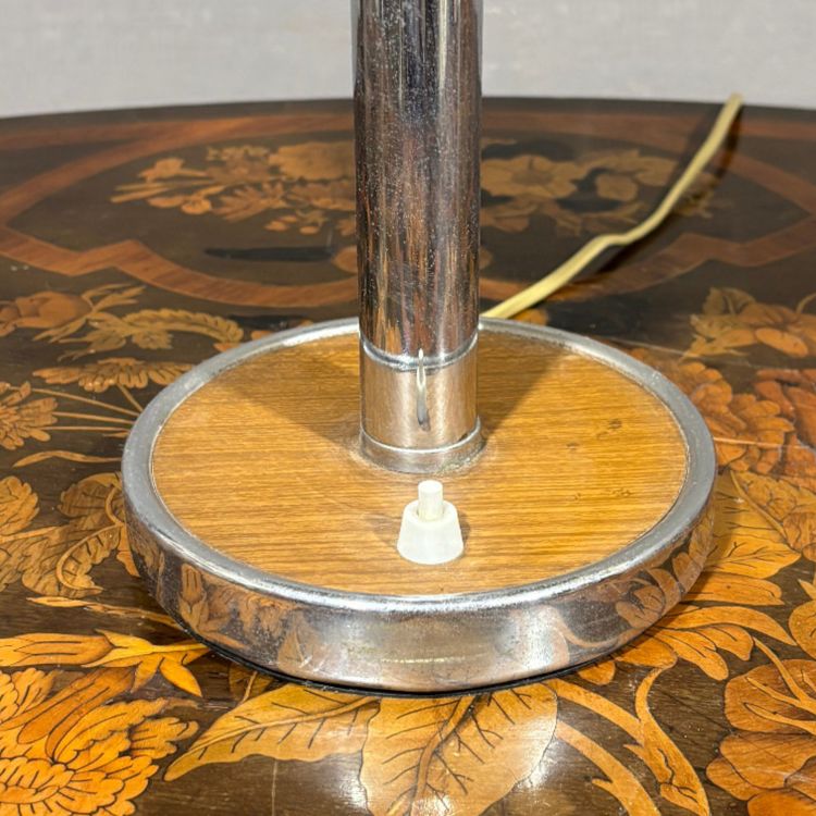 60's table lamp in wood and aluminum