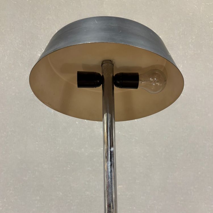 60's table lamp in wood and aluminum