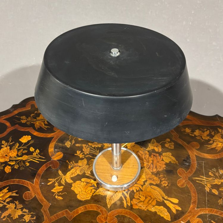 60's table lamp in wood and aluminum