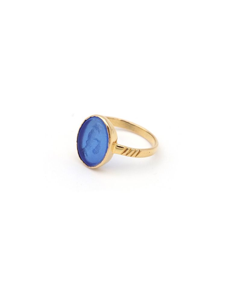 Anello in oro 14 carati con intaglio a forma di pescatore, gioielli con cammeo e intaglio, gioielli vintage, intaglio a forma di pesca