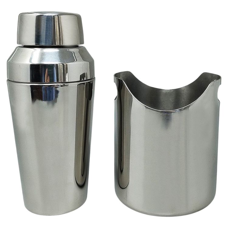 1970s Gorgeous Cocktail Shaker With Ice Bucket by Motta. Made in Italy