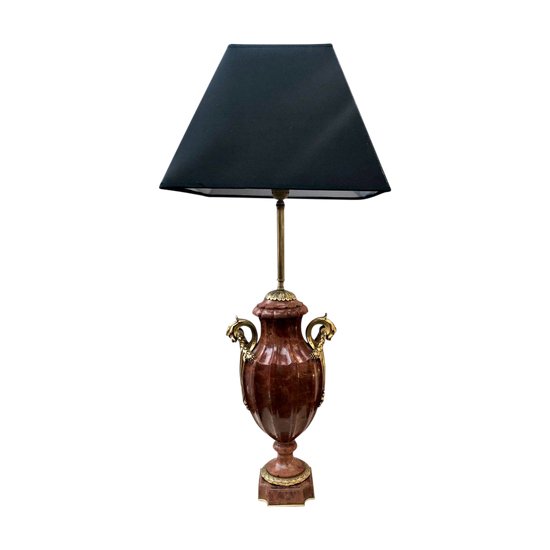 Marble Vase Mounted As A Lamp. Gilded Bronze Mounting Signed Susse Frères, Late 19th Century