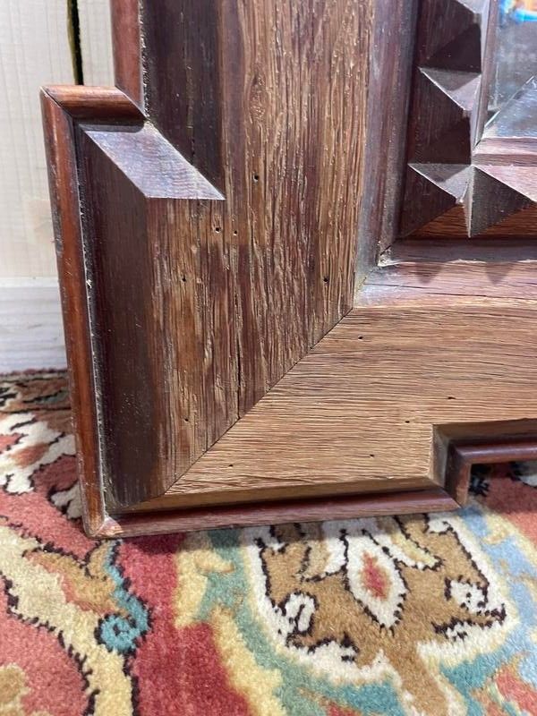 Bistro mirror - Solid oak brasserie with diamond tips