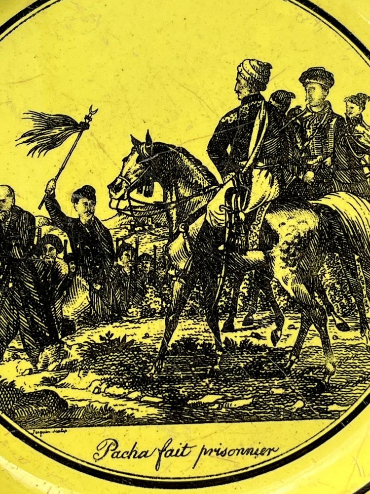 Philhellenic Plate Choisy le Roi yellow background 1825 Greek independence