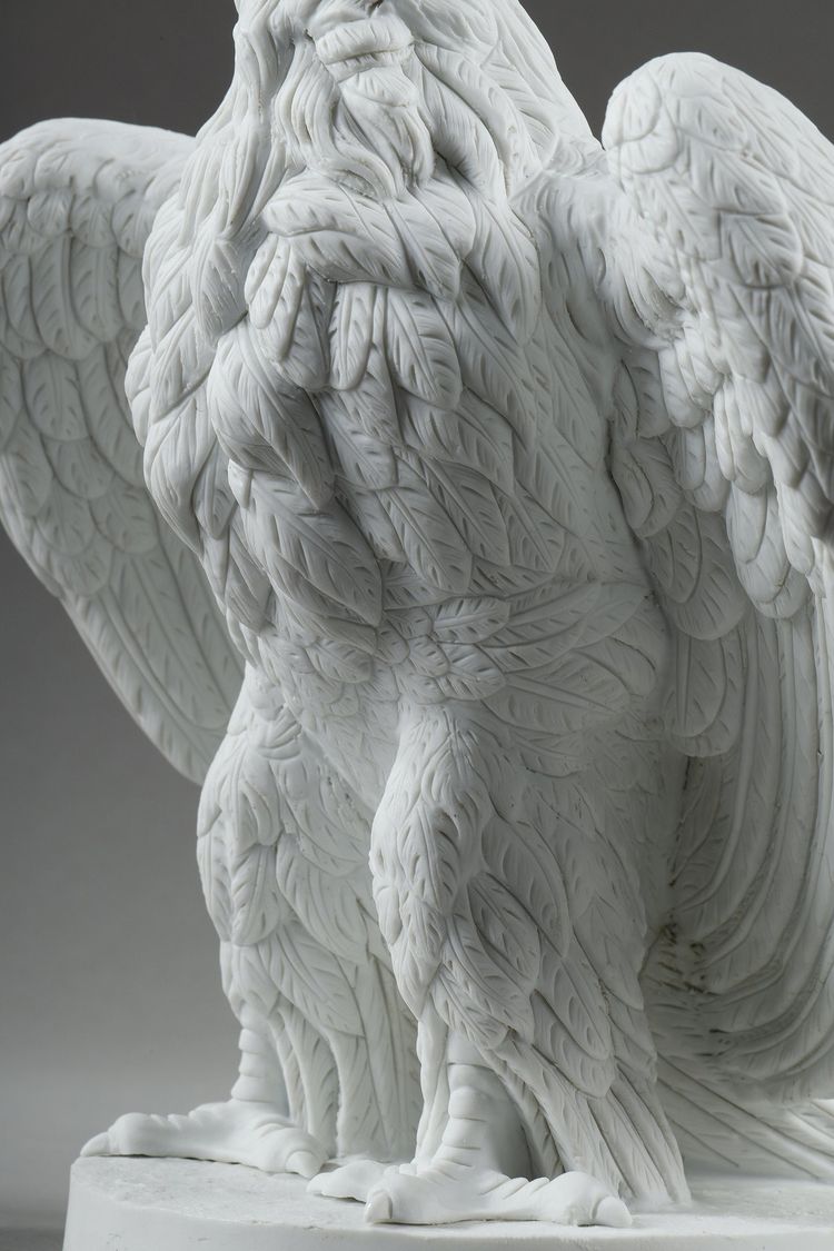 PAIR BISCUIT SCULPTURES OF NAPOLEON III EAGLES